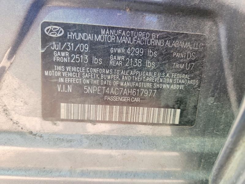 Продажа на аукционе авто 2010 Hyundai Sonata, vin: 5NPET4AC7AH617977, номер лота: 51271526