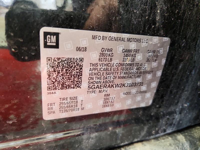 Aukcja sprzedaży 2019 Buick Enclave, vin: 5GAERAKW2KJ103731, numer aukcji: 49122526