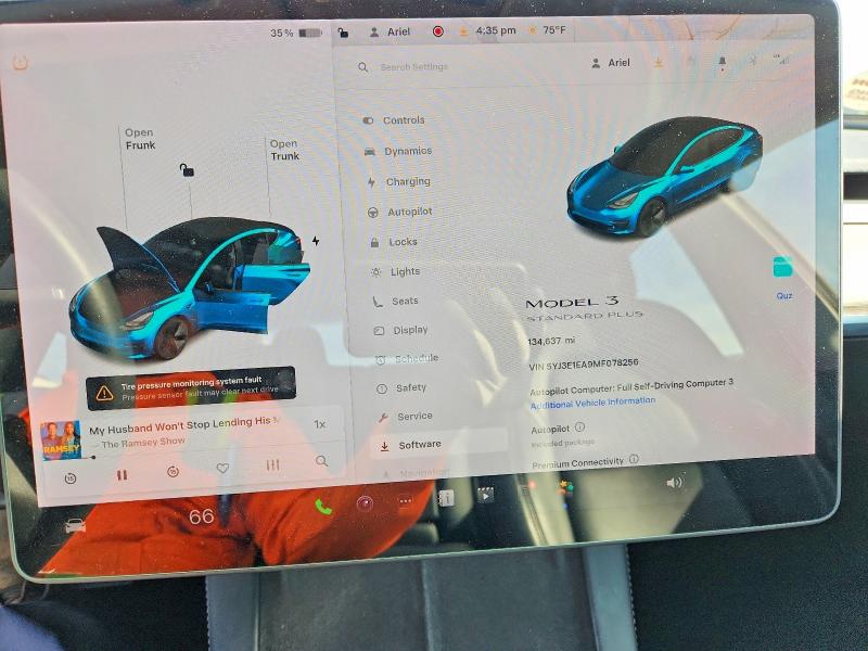 50500166 :رقم المزاد ، 5YJ3E1EA9MF078256 vin ، 2021 Tesla Model 3 مزاد بيع