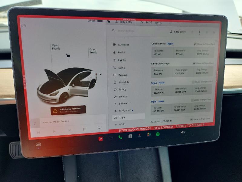 47505126 :رقم المزاد ، 5YJ3E1EAXMF906251 vin ، 2021 Tesla Model 3 مزاد بيع
