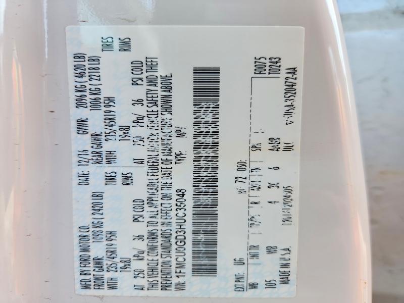 Продажа на аукционе авто 2017 Ford Escape, vin: 1FMCU0GD3HUC35048, номер лота: 48956346