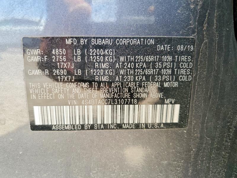 Aukcja sprzedaży 2020 Subaru Outback, vin: 4S4BTACC7L3107718, numer aukcji: 48667416