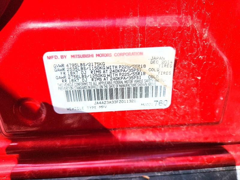 Aukcja sprzedaży 2015 Mitsubishi Outlander, vin: JA4AZ3A33FZ011321, numer aukcji: 51541776