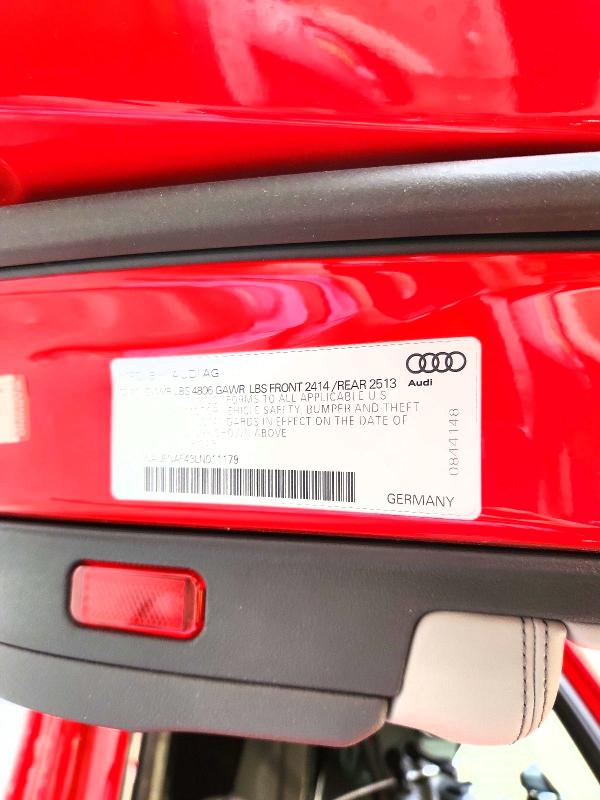2020 Audi A4 მანქანა იყიდება აუქციონზე, vin: WAUENAF43LN011179, აუქციონის ნომერი: 49543666