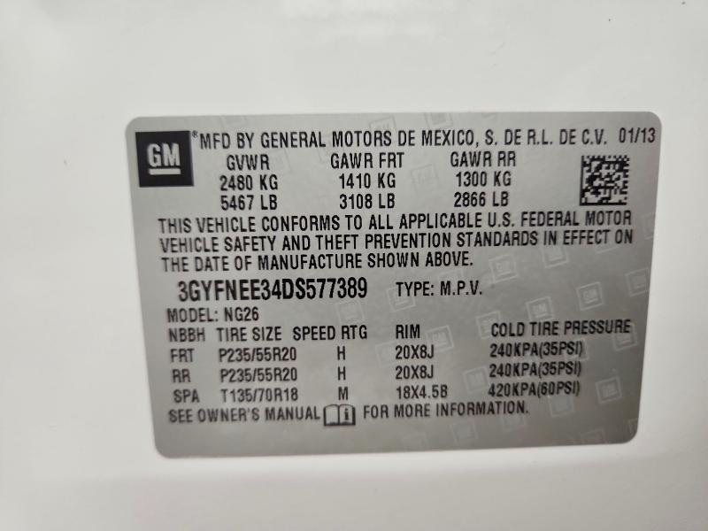 Aukcja sprzedaży 2013 Cadillac Srx, vin: 3GYFNEE34DS577389, numer aukcji: 48612596
