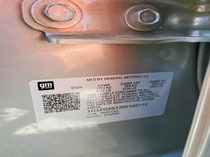 Продаж на аукціоні авто 2025 Chevrolet Malibu, vin: 1G1ZG5ST2SF102772, номер лоту: 50508736