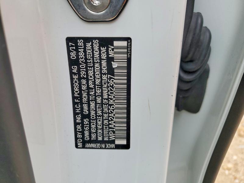 50497216 :رقم المزاد ، WP1AA2A26JKA02367 vin ، 2018 Porsche Cayenne مزاد بيع
