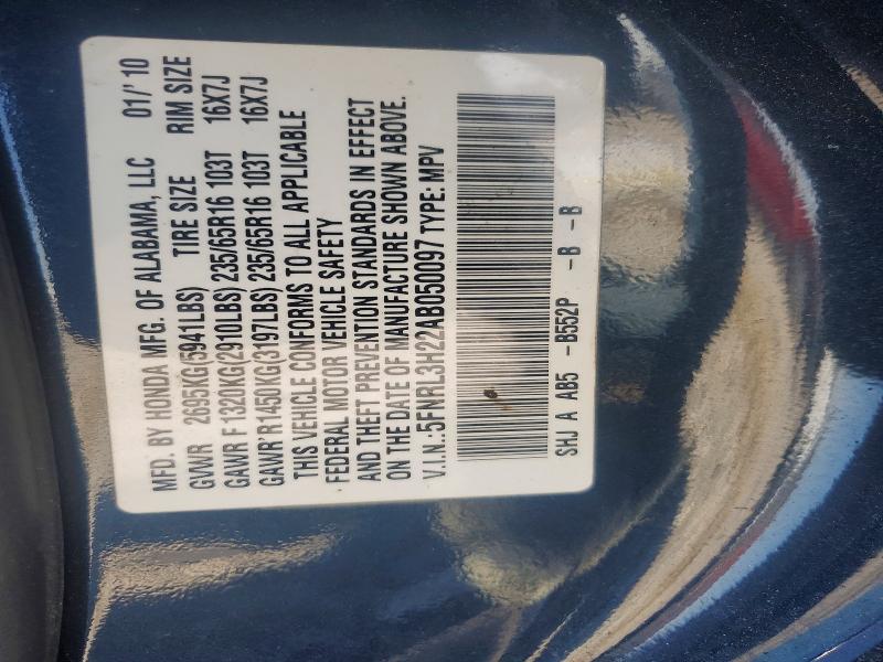 Продажа на аукционе авто 2010 Honda Odyssey, vin: 5FNRL3H22AB050097, номер лота: 51720136