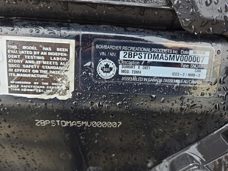 Продажа на аукционе авто 2021 Ski-doo Summit X 850 Rer, vin: 2BPSTDMA5MV000007, номер лота: 49558696