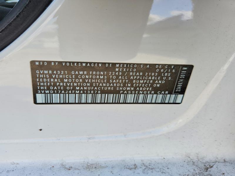 Продажа на аукционе авто 2015 Volkswagen Jetta, vin: 3VWD17AJ4FM413878, номер лота: 49907126