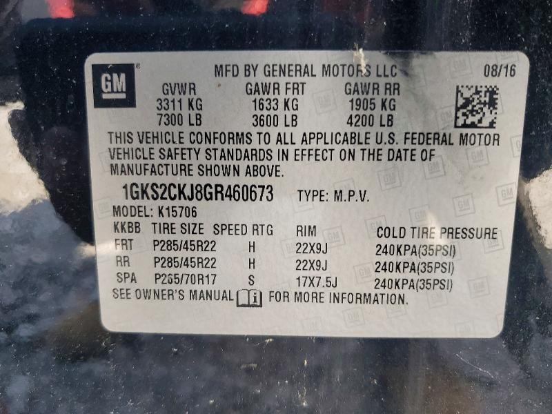 Продажа на аукционе авто 2016 Gmc Yukon, vin: 1GKS2CKJ8GR460673, номер лота: 52168596