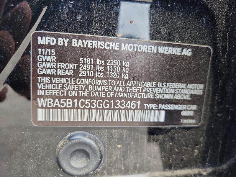 Продаж на аукціоні авто 2016 Bmw 535, vin: WBA5B1C53GG133461, номер лоту: 50984946
