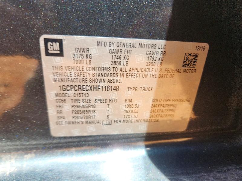 Продажа на аукционе авто 2017 Chevrolet Silverado, vin: 1GCPCRECXHF116148, номер лота: 49838456