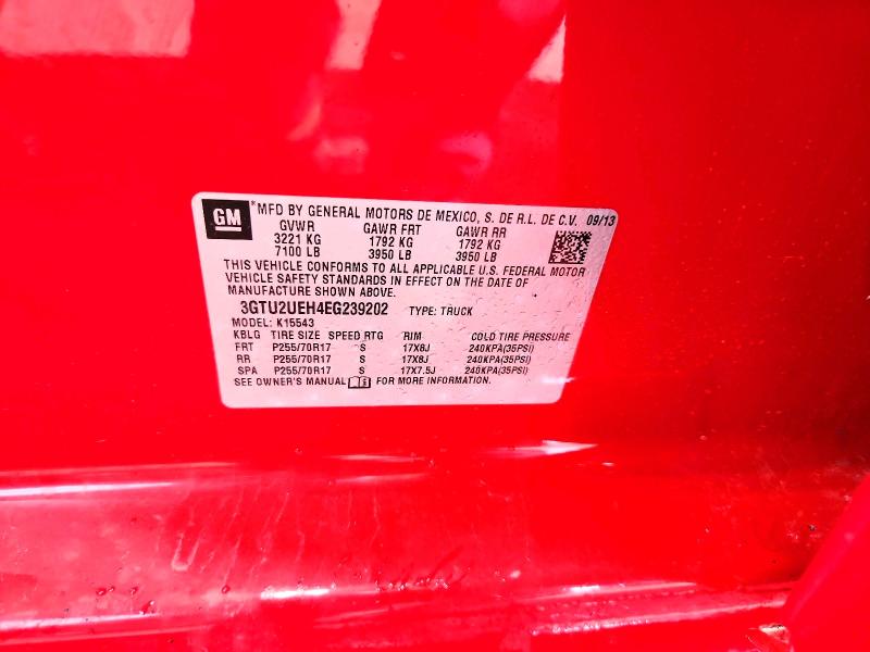 50006296 :رقم المزاد ، 3GTU2UEH4EG239202 vin ، 2014 Gmc Sierra مزاد بيع