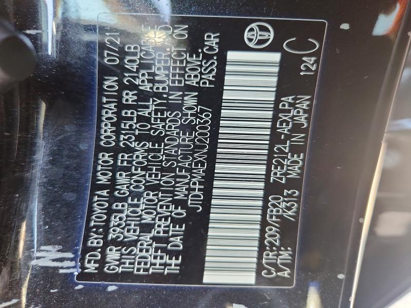 Aukcja sprzedaży 2022 Toyota Corolla, vin: JTDHPMAEXNJ200367, numer aukcji: 52021896