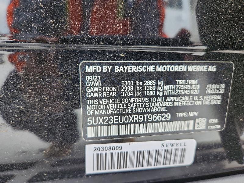 2024 Bmw X5 მანქანა იყიდება აუქციონზე, vin: 5UX23EU0XR9T96629, აუქციონის ნომერი: 49619326