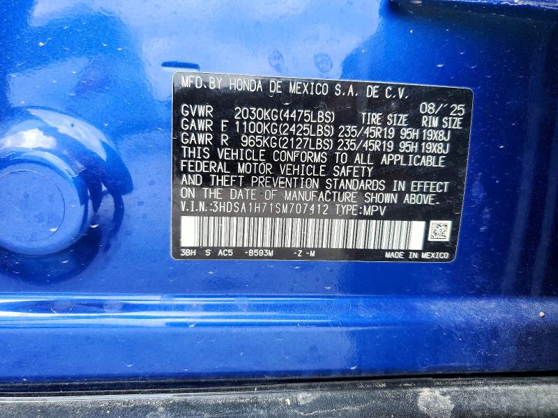 52015606 :رقم المزاد ، 3HDSA1H71SM707412 vin ، 2025 Acura Adx مزاد بيع