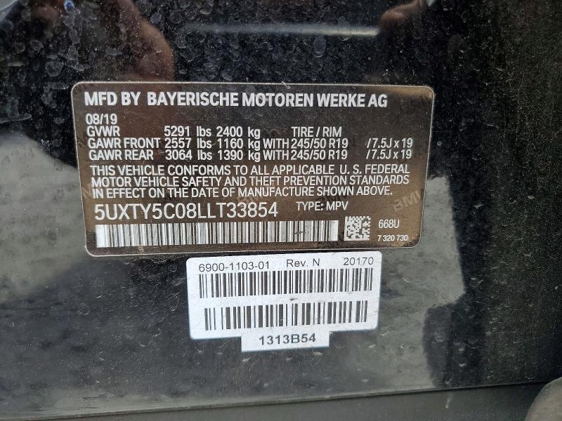 2020 Bmw X3 მანქანა იყიდება აუქციონზე, vin: 5UXTY5C08LLT33854, აუქციონის ნომერი: 51301196