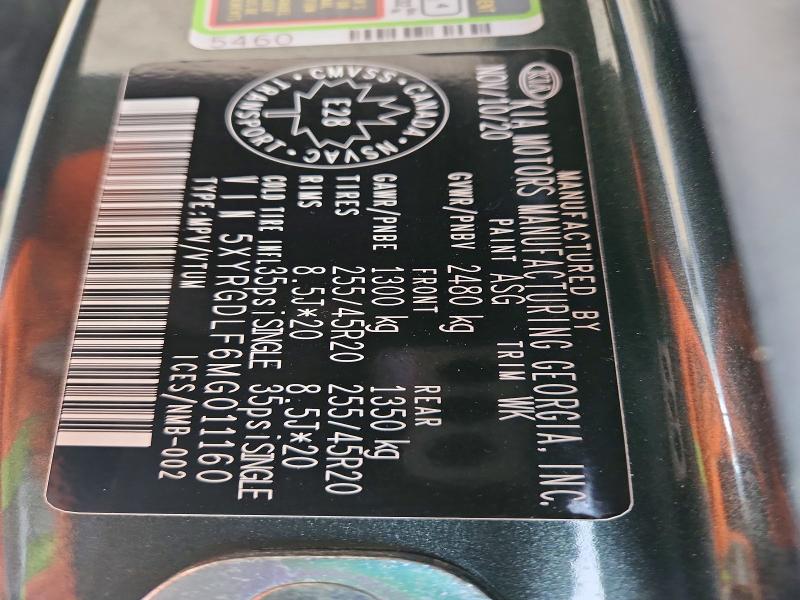 49644126 :رقم المزاد ، 5XYRGDLF6MG011160 vin ، 2021 Kia Sorento مزاد بيع