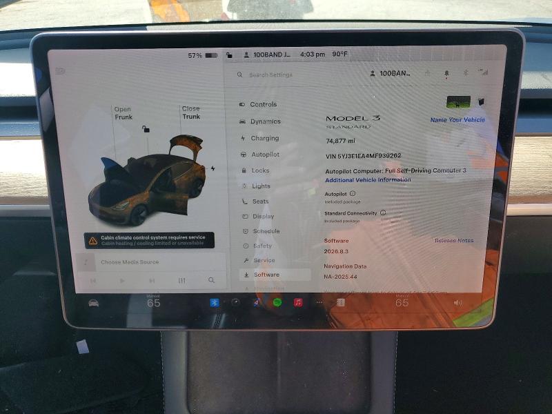 2021 Tesla Model 3 მანქანა იყიდება აუქციონზე, vin: 5YJ3E1EA4MF939262, აუქციონის ნომერი: 48462036
