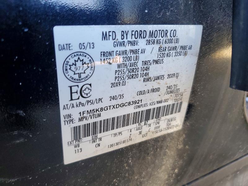 Aukcja sprzedaży 2013 Ford Explorer, vin: 1FM5K8GTXDGC83921, numer aukcji: 51324036