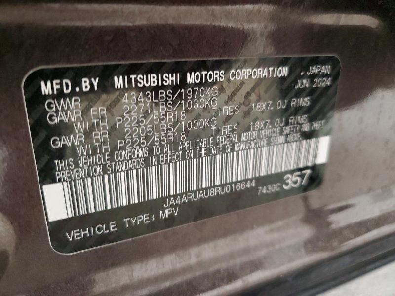 Auction sale of the 2024 Mitsubishi Outlander Sport, vin: JA4ARUAU8RU016644, lot number: 51173966