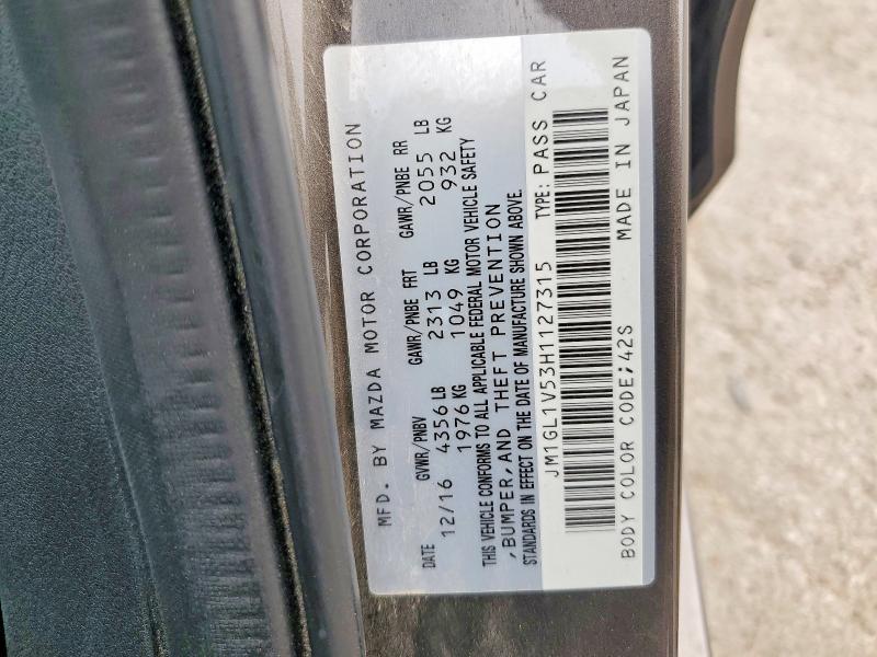 Продажа на аукционе авто 2017 Mazda 6, vin: JM1GL1V53H1127315, номер лота: 48465906