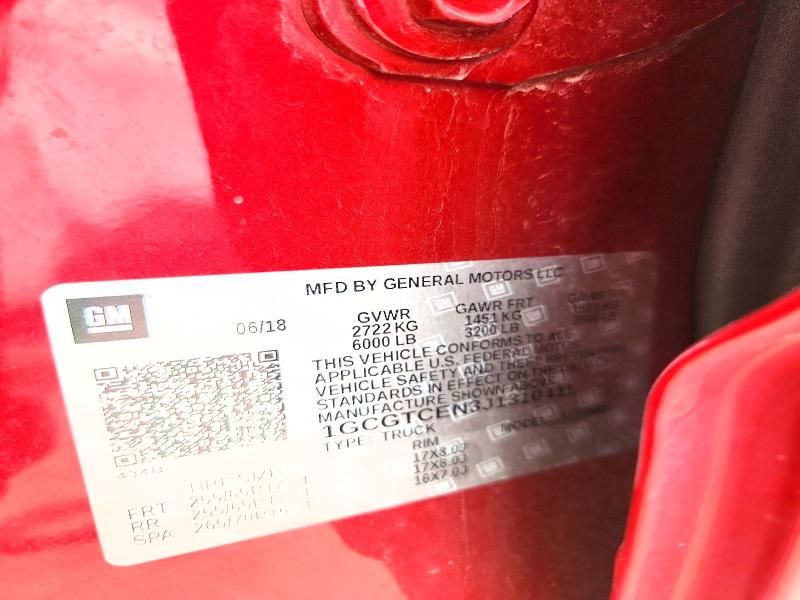 50102596 :رقم المزاد ، 1GCGTCEN3J1310411 vin ، 2018 Chevrolet Colorado مزاد بيع