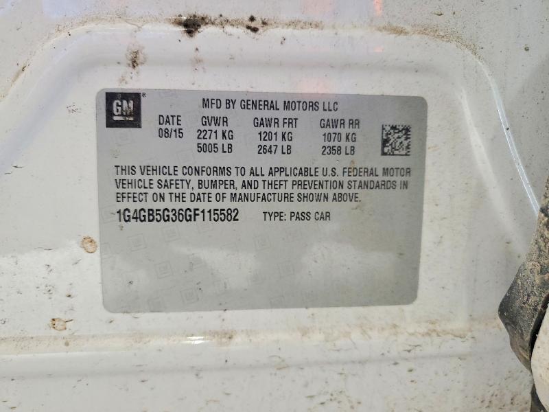 2016 Buick Lacrosse მანქანა იყიდება აუქციონზე, vin: 1G4GB5G36GF115582, აუქციონის ნომერი: 49909096