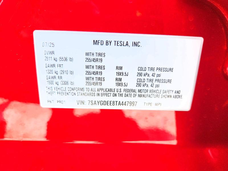 Aukcja sprzedaży 2026 Tesla Model Y, vin: 7SAYGDEE8TA447997, numer aukcji: 51645536