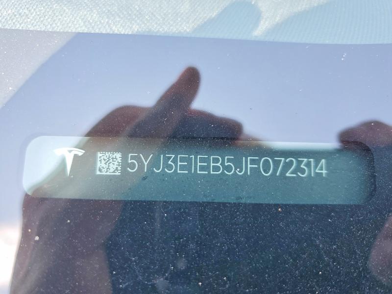 49290116 :رقم المزاد ، 5YJ3E1EB5JF072314 vin ، 2018 Tesla Model 3 مزاد بيع