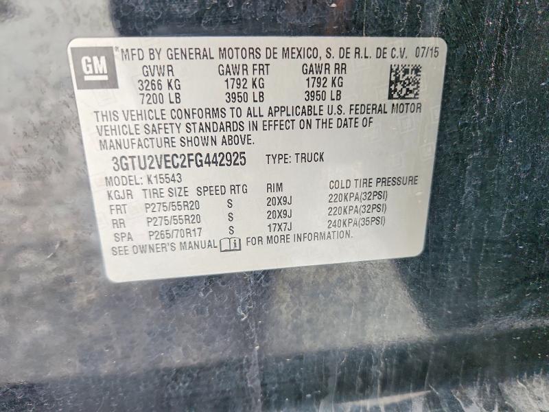 48514026 :رقم المزاد ، 3GTU2VEC2FG442925 vin ، 2015 Gmc Sierra مزاد بيع