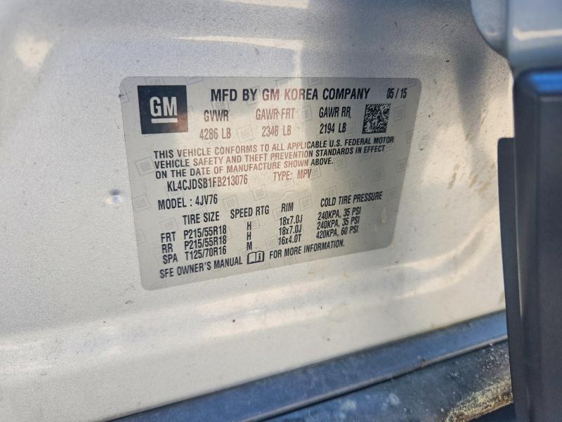 50056716 :رقم المزاد ، KL4CJDSB1FB213076 vin ، 2015 Buick Encore مزاد بيع