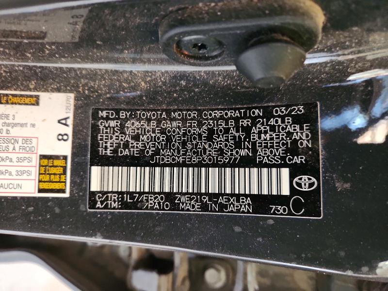 2023 Toyota Corolla მანქანა იყიდება აუქციონზე, vin: JTDBCMFE8P3015977, აუქციონის ნომერი: 47967036