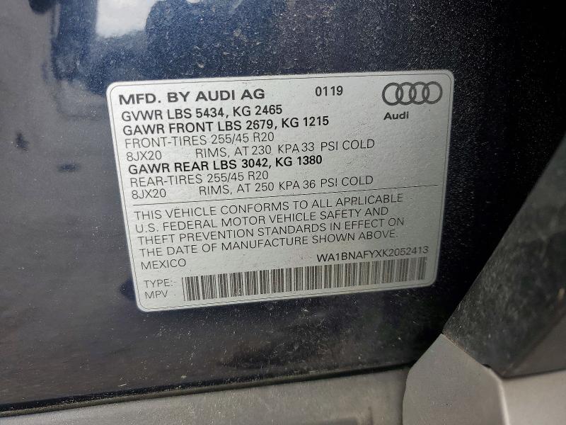 Aukcja sprzedaży 2019 Audi Q5, vin: WA1BNAFYXK2052413, numer aukcji: 51114546