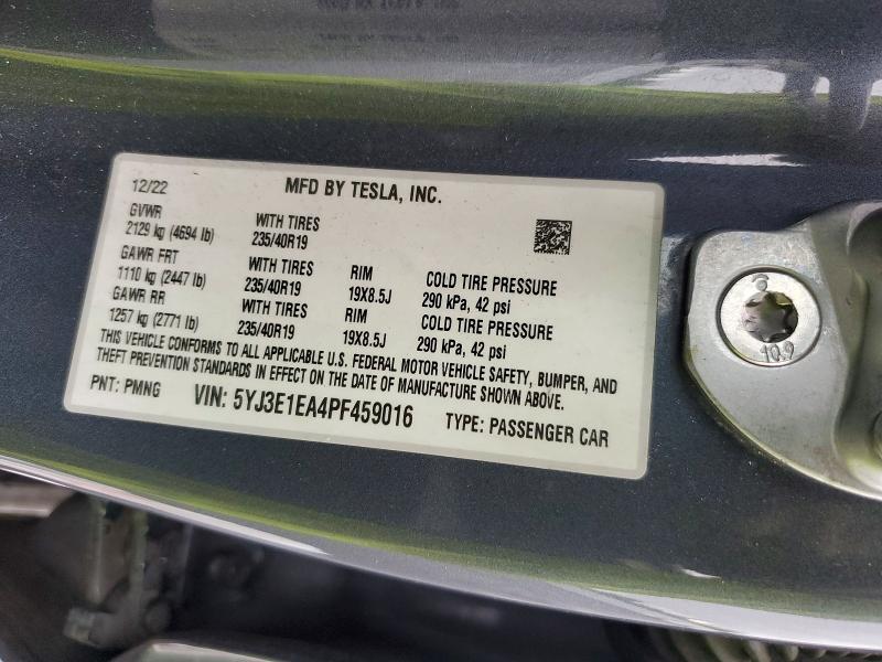 Продаж на аукціоні авто 2023 Tesla Model 3, vin: 5YJ3E1EA4PF459016, номер лоту: 50808616