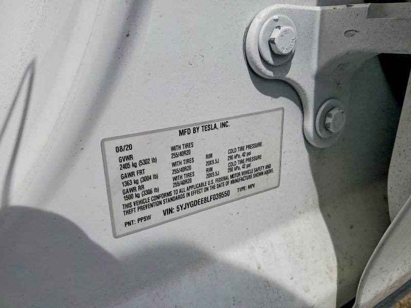 Продажа на аукционе авто 2020 Tesla Model Y, vin: 5YJYGDEE8LF039550, номер лота: 51292866