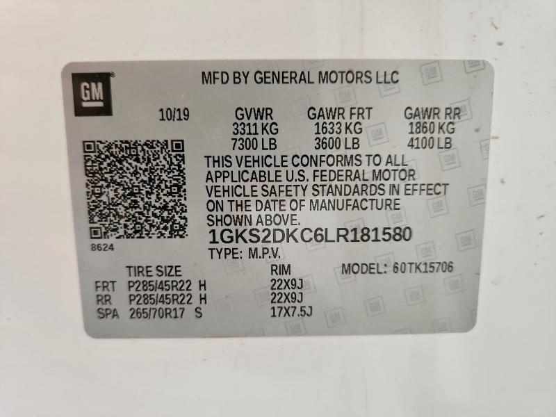 Продажа на аукционе авто 2020 Gmc Yukon, vin: 1GKS2DKC6LR181580, номер лота: 49281536