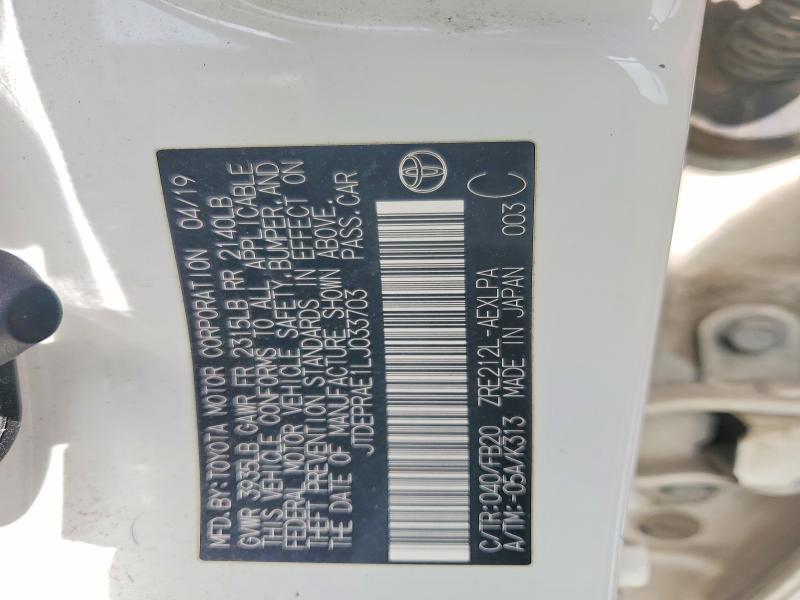 Aukcja sprzedaży 2020 Toyota Corolla, vin: JTDEPRAE1LJ033703, numer aukcji: 49590456