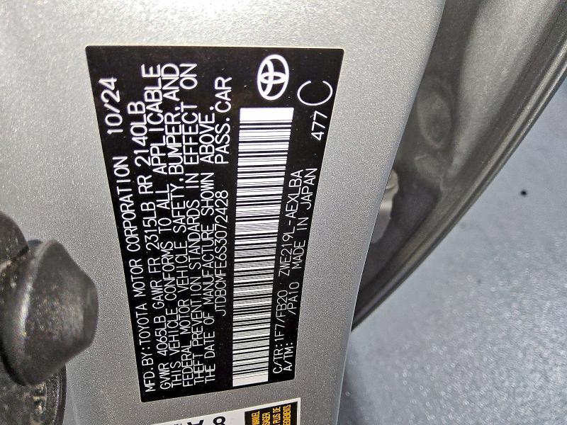 Продаж на аукціоні авто 2025 Toyota Corolla Hybrid, vin: JTDBCMFE6S3072428, номер лоту: 48078806
