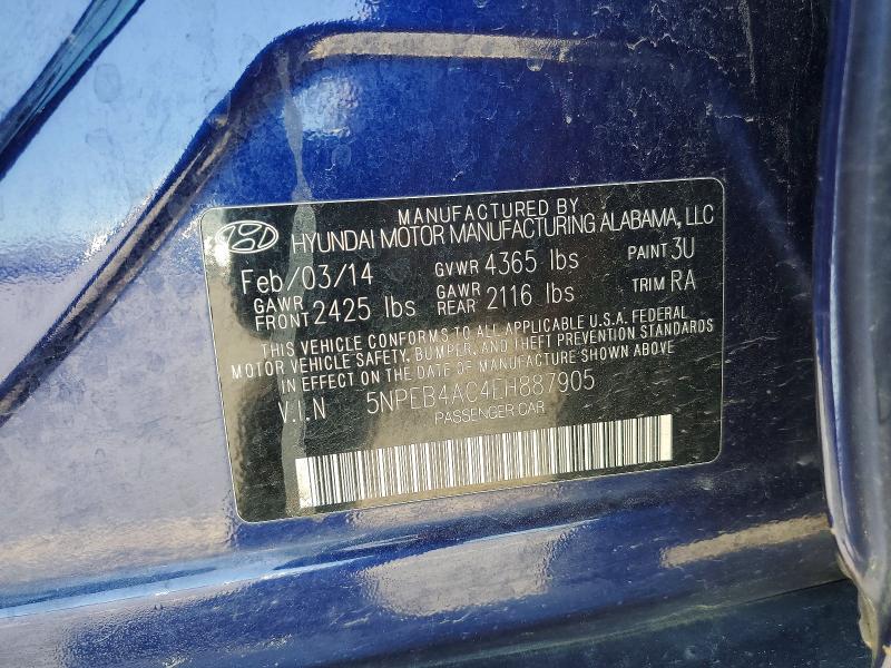 Продажа на аукционе авто 2014 Hyundai Sonata, vin: 5NPEB4AC4EH887905, номер лота: 51683116