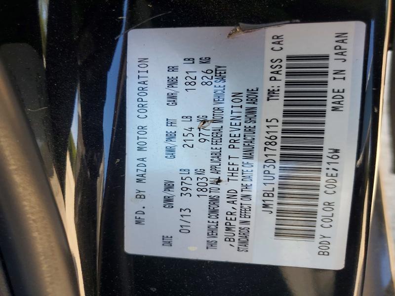 51297586 :رقم المزاد ، JM1BL1UP3D1786115 vin ، 2013 Mazda 3 مزاد بيع