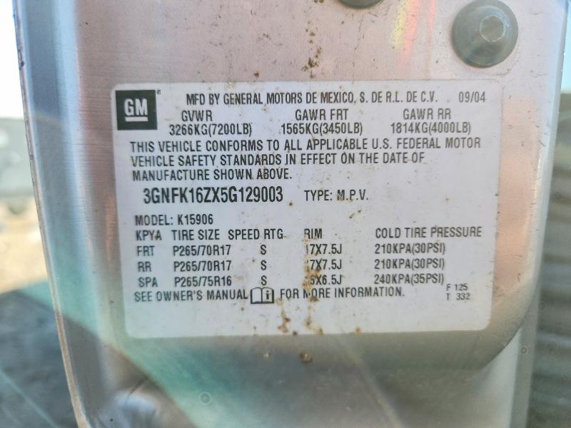 Aukcja sprzedaży 2005 Chevrolet Suburban, vin: 3GNFK16ZX5G129003, numer aukcji: 41628086