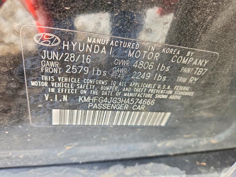 Продаж на аукціоні авто 2017 Hyundai Azera, vin: KMHFG4JG3HA574666, номер лоту: 51592776
