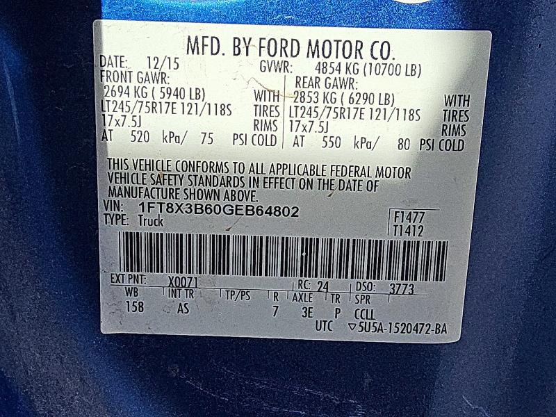 Aukcja sprzedaży 2016 Ford F350, vin: 1FT8X3B60GEB64802, numer aukcji: 48654006