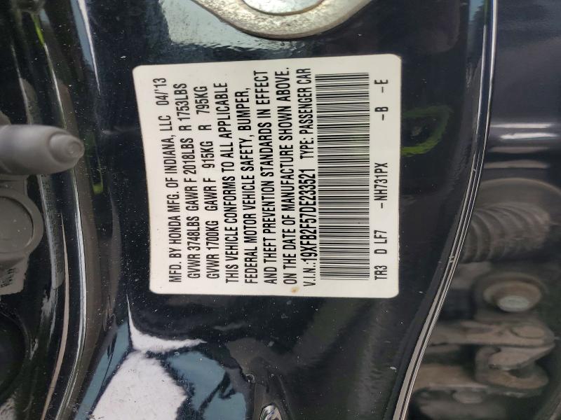 Продажа на аукционе авто 2013 Honda Civic, vin: 19XFB2F57DE233521, номер лота: 49146216