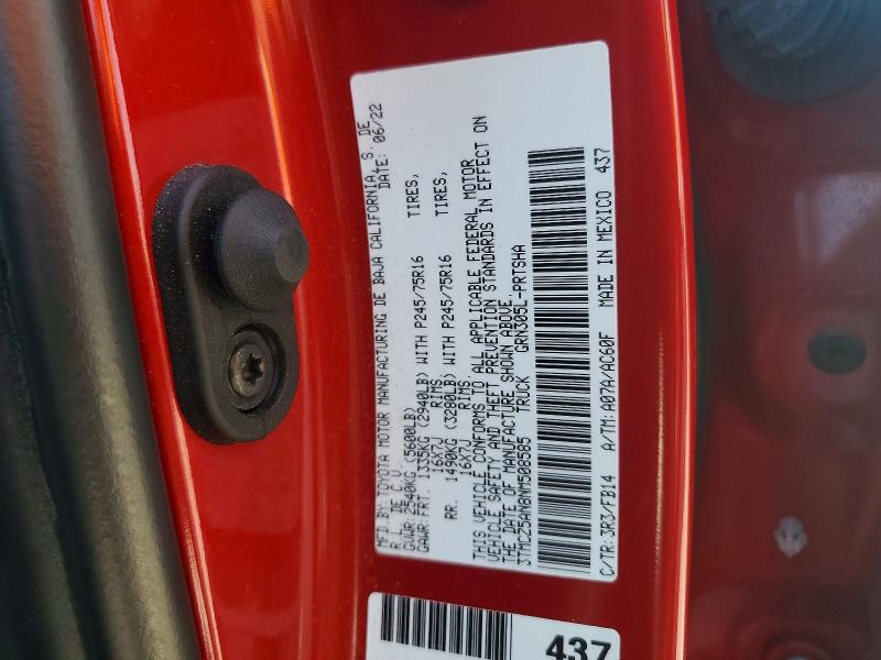 48956236 :رقم المزاد ، 3TMCZ5AN8NM508585 vin ، 2022 Toyota Tacoma مزاد بيع