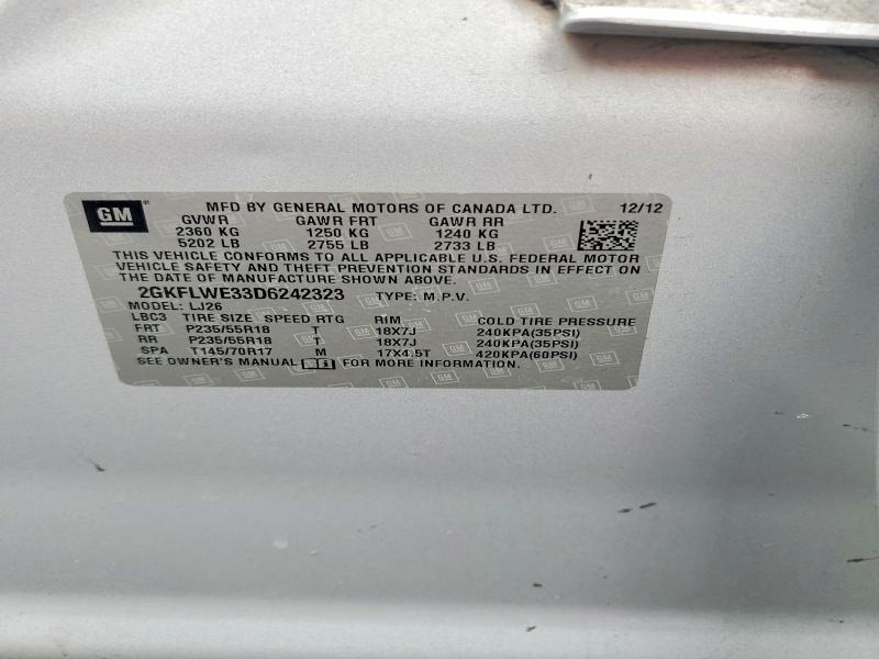 Aukcja sprzedaży 2013 Gmc Terrain, vin: 2GKFLWE33D6242323, numer aukcji: 48526126