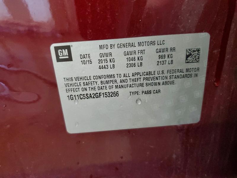 Продаж на аукціоні авто 2016 Chevrolet Malibu Limited, vin: 1G11C5SA2GF153266, номер лоту: 49112326