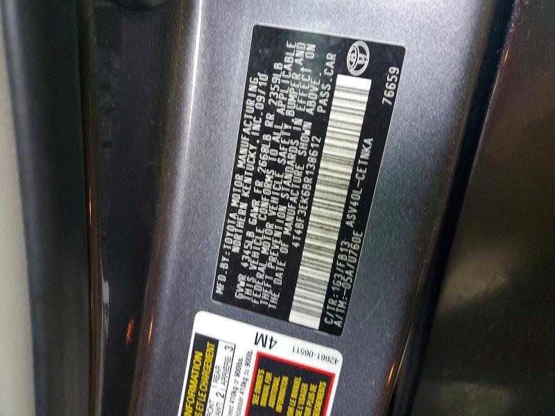 50683286 :رقم المزاد ، 4T4BF3EK6BR138612 vin ، 2011 Toyota Camry مزاد بيع